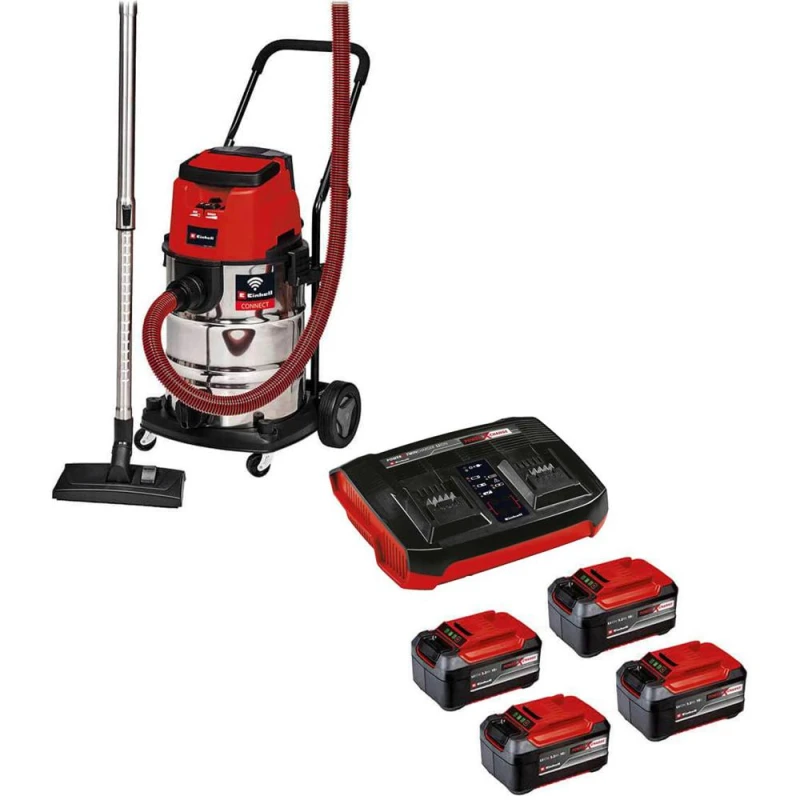 Image of Einhell TP-VC 36/30 S Auto 36v Cordless Wet & Dry Vacuum Cleaner 30L 4 x 5.2ah Plus Li-ion Twin or Dual Battery Charger TP-VC 36/30 S Auto