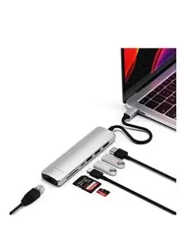 Image of Satechi Type-C Slim Multiport With Ethernet Adapter (Silver)