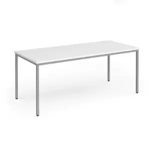 Image of Flexi 25 rectangular table with silver frame 1800mm x 800mm - white