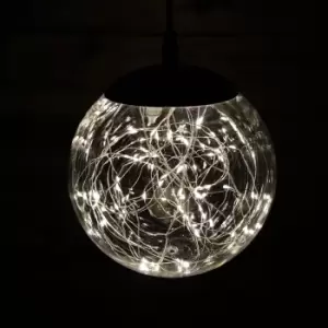 Image of 20cm Indoor Outdoor Mains Operated LED Ball Christmas Decoration in Warm White