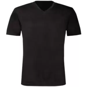 Image of B&C Mens Exact V-Neck Short Sleeve T-Shirt (2XL) (Black)