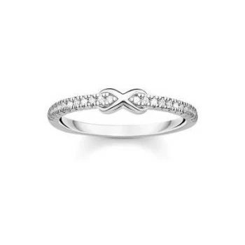 Image of Thomas Sabo Inifinity Sterling Silver White Stone Ring UK Jewellery