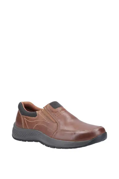 image of Cotswold Mens Churchill Slip On Leather Smart Casual Shoes UK 10 (EU 44) TAN COT662-TAN-10