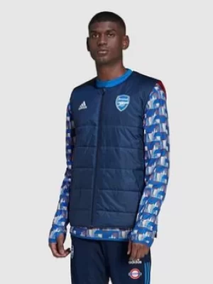 Image of adidas Mens 21/22 Arsenal Gilet, Navy, Size S, Men