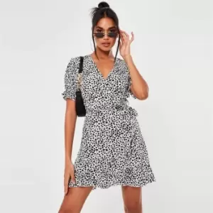 Missguided Slv Ruffle Hem Tea Dress Ss Dalm - White