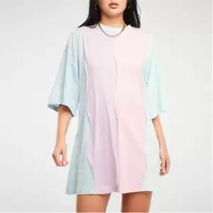 image of Missguided Colourblock Seam T Shirt Dress - Multi