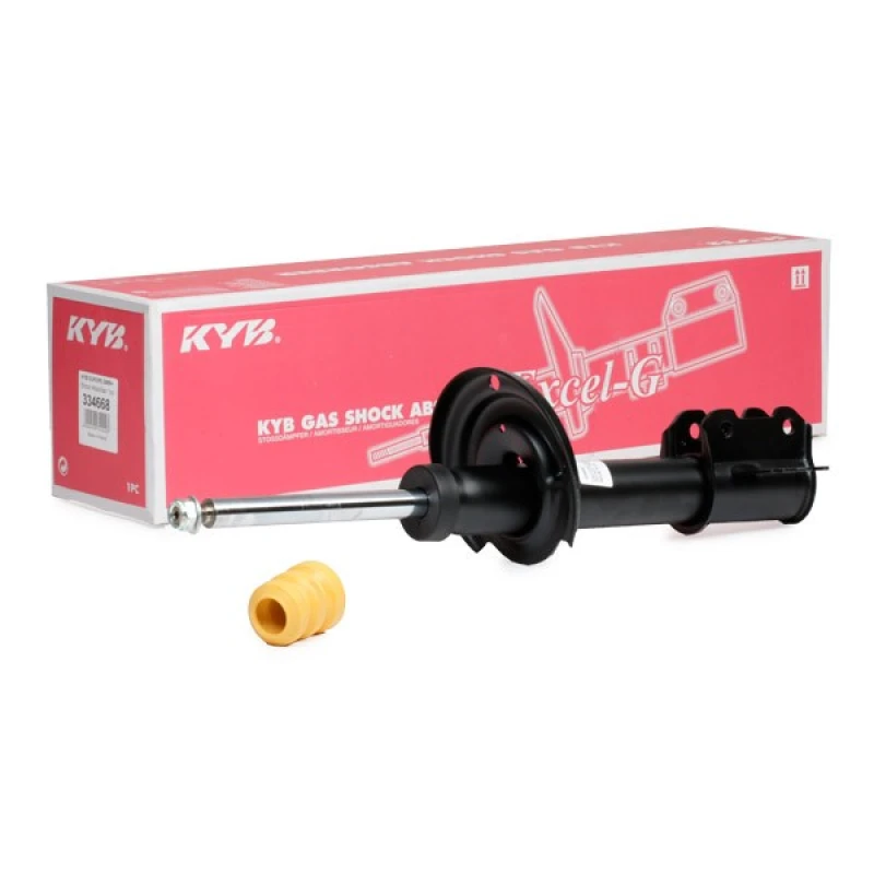 Image of KYB 334668 Shock absorber Front Axle Left, Gas Pressure, Twin-Tube, Suspension Strut, Top pin Shock Absorber (854)