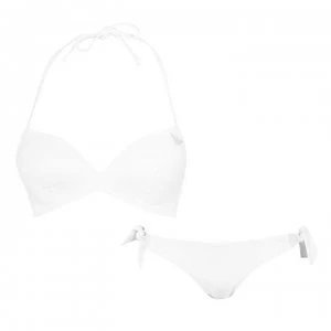 Image of Emporio Armani Logo Triangle Bikini Set White Size L Women