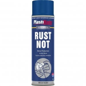 image of Plastikote Rust Not Aerosol Spray Paint Mid Blue 500ml