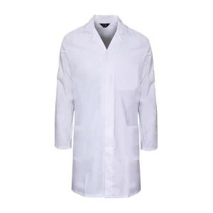 image of SuperTouch Medium Lab Coat Polycotton with 3 Pockets White 57002