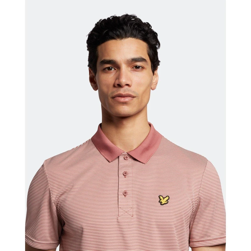 Image of Lyle and Scott Golf Microstripe Polo Shirt Short Sleeve Performance Polos XS Multi 36283269310