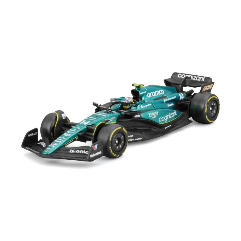 Image of Bburago F1 Aston Martin 2023 AMR23 With Alonso Helmet 1:43 Scale Model
