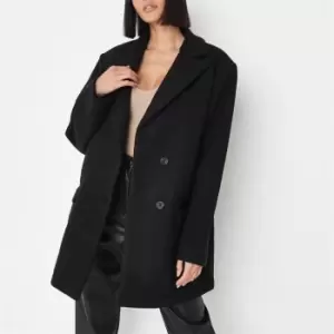 image of Missguided Tall Wrap Blazer Coat - Black