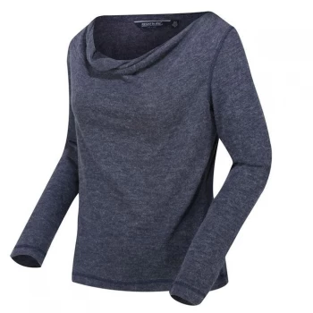 Image of Regatta Frayda Long Sleeve Cowl Neck T-Shirt - Navy/Silver