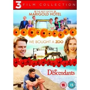 image of The Best Exotic Marigold Hotel / We Bought a Zoo / The Descendants Triple Pack DVD