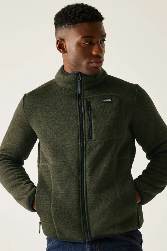 Image of Regatta Mens Barlee Full Zip Insulating Active Fleece in Green Size: Small Green Male S