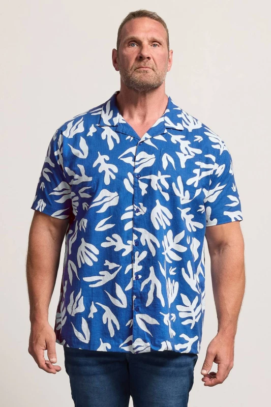 Image of BadRhino BadRhino Men Coral PrinT-Shirt in Cobalt Size: 5-6X-Large Cobalt 5-6XL Male 5063853020705