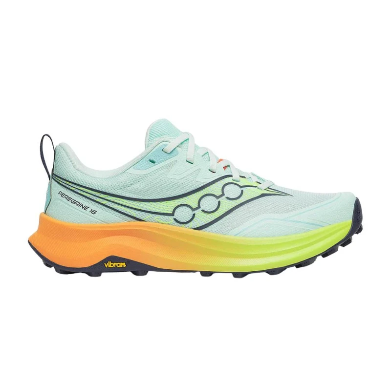 Image of Saucony Peregrine 16 Blue Orange SS26 Womens Shoes, Size 37,5 - EUR