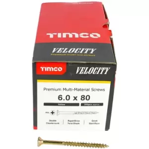 image of Timco Multi Purpose Countersunk Velocity Screw - 6.0 x 80 (200 pack)