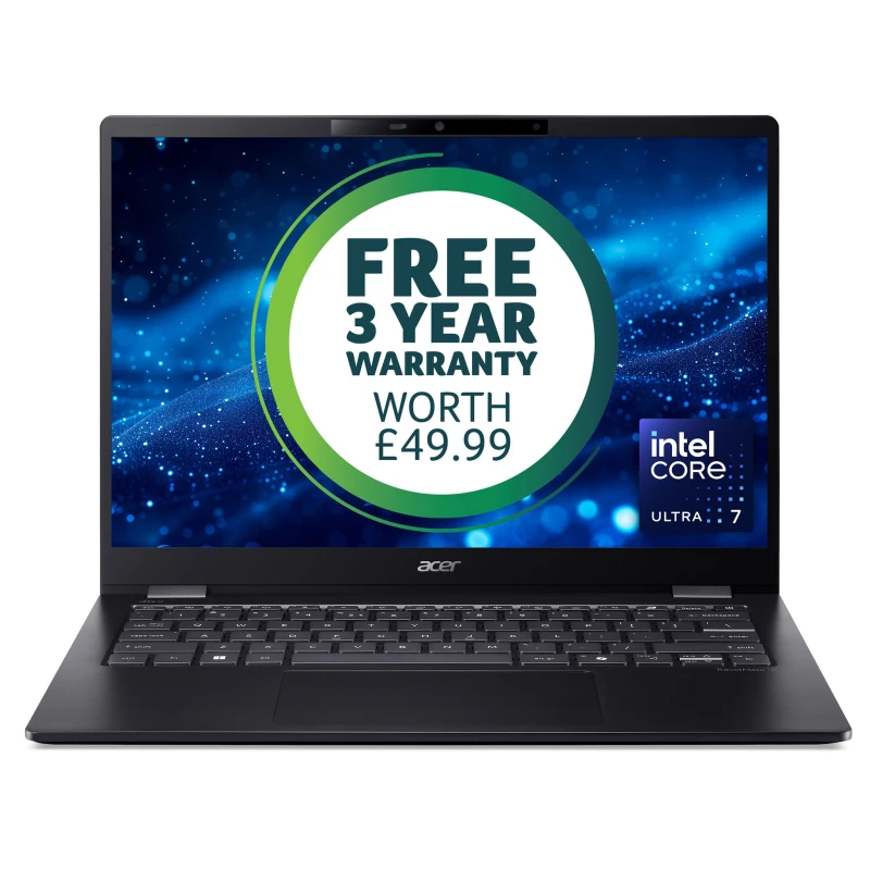 Image of Acer Acer TravelMate P6 14 AI TM P6 U7-256V 16GB 512GB 14" W11P Intel Core Ultra 7 Laptop 35.6cm (14") WQXGA+ LPDDR5x-SDRAM SSD WiFi 7 (802.11be) Wi