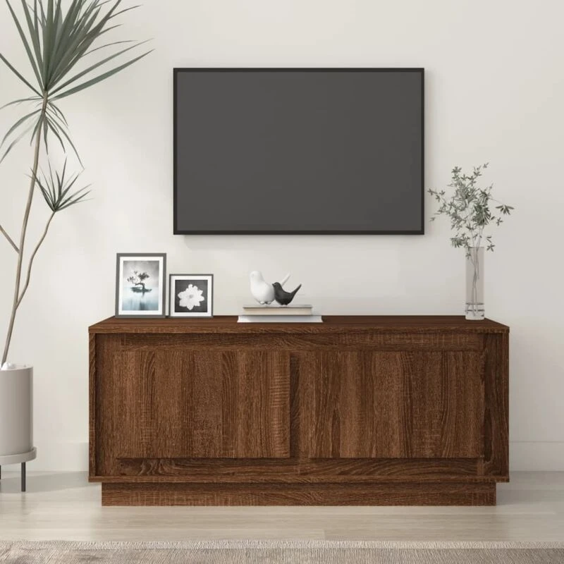 Image of Vidaxl Coffee Table Brown Oak 102X50X44cm Engineered Wood, Brown 819883