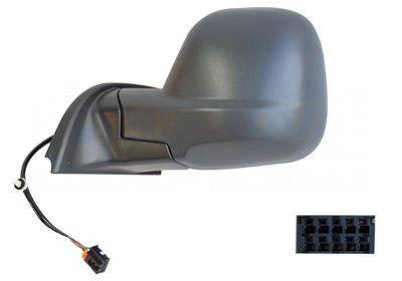Image of VAN WEZEL 0991805 Wing mirror * HAGUS * Left, black, Heatable Outside Mirror (50)