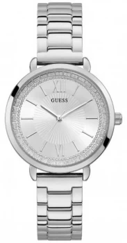 image of Guess Womens Posh Stainless Steel Strap Silver Dial Watch