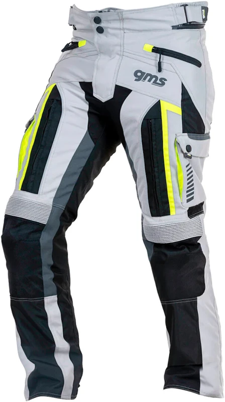 Image of GMS Everest Motorcycle Textile Pants, grey-yellow, Size L for Men