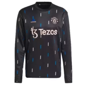 image of 2022-2023 Man Utd Pre-Match Warm Top (Black)