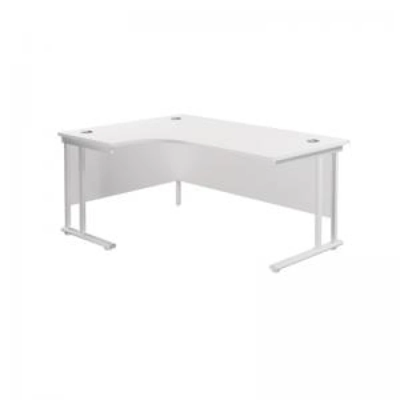 Image of Jemini Radial Left Hand Cantilever Desk 1800x1200x730mm White/White KF807919