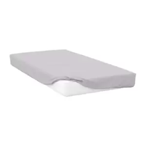 image of Belledorm Percale Fitted Sheet (Double) (Cloud Grey)