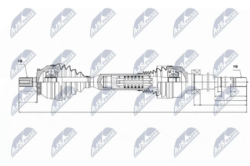 Image of NTY NPW-VV-049 Drive shaft Manual Transmission, Front Axle Right Drive Shaft (13)