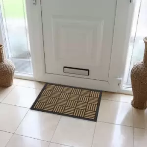 Image of JVL Vienna Square Pattern Scraper Doormat Natural