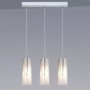 Italux Kosma - Modern Hanging Pendant Chrome 3 Light with Matt Shade, E14