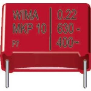 image of MKS thin film capacitor Radial lead 0.015 uF 1600 Vdc 20 15mm L x W x H 18 x 6 x 12.5mm Wima MKS 2 15uF 5 50V R