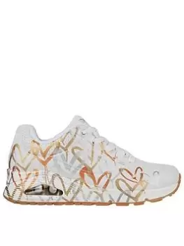 Image of Skechers X Jgoldcrown Uno Trainers, White, Size 4, Women