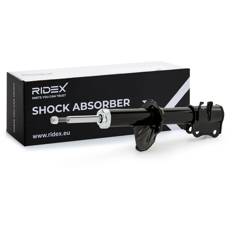 Image of RIDEX 854S0992 Shock absorber Front Axle Right, Gas Pressure, Twin-Tube, Suspension Strut, Top pin Shock Absorber (854)
