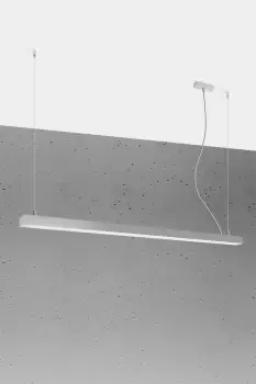 Image of Pinne Integrated LED 80cm Straight Bar Pendant Light Grey 4000K