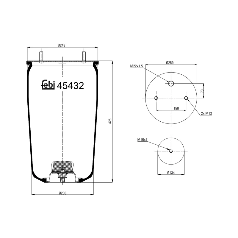 Image of FEBI BILSTEIN 45432 Boot, air suspension Boot,air suspension (324)