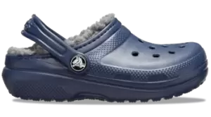 Image of Crocs Classic Lined Clogs Kids Navy / Charcoal J1