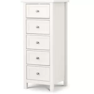 image of Julian Bowen Maine 5 Drawer Tall Chest Of Drawers Surf White