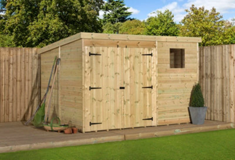 Image of Empire Sheds Empire 4000 Pent 10X8 Double Door Left Windows
