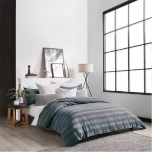 Image of DKNY Avenue Stripe Cotton Duvet Cover - Blue
