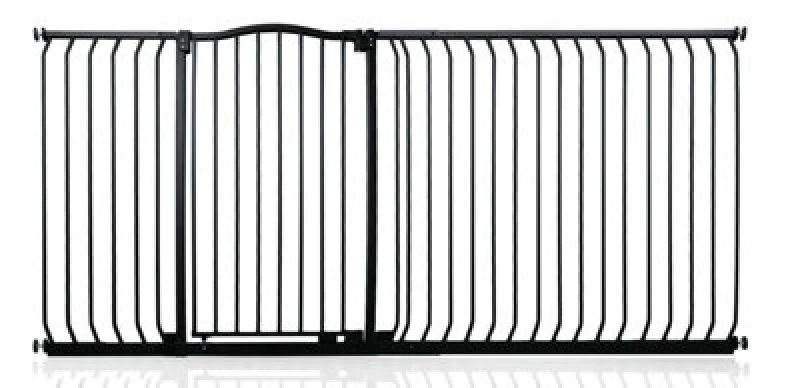 Image of Safetots Extra Tall Curved Top Safety Gate, 198Cm - 207Cm, Matt Black, Extra Tall 100Cm In Height, Pressure Fit Stair Gate