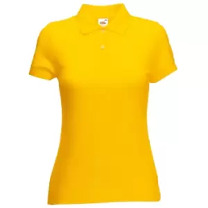 Image of Fruit Of The Loom Womens Lady-Fit 65/35 Short Sleeve Polo Shirt (2XL) (Sunflower)