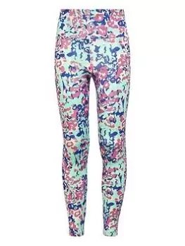 Image of adidas Girls Junior Train Essentials Train Essentials Print Legging, Pink Multi, Size 11-12 Years