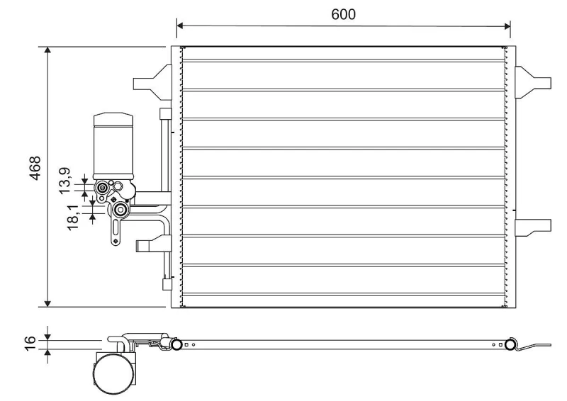 Image of VALEO 814321 Condenser with dryer Aluminium Condenser,air conditioning (448)