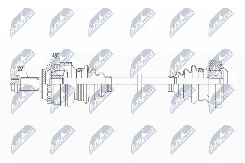 Image of NTY NPW-BM-044 Drive shaft Automatic Transmission, Rear Axle Right Drive Shaft (13)