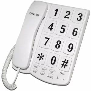 Image of Tel UK Big Button Telephone New Yorker White