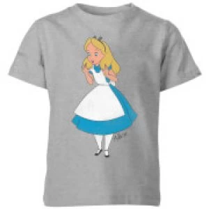 Image of Disney Alice In Wonderland Surprised Alice Kids T-Shirt - Grey - 11-12 Years